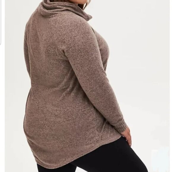 Torrid Super Soft Plush Walnut Cowl Neck Tunic Sweatshirt 3x 22 24 - Picture 3 of 11